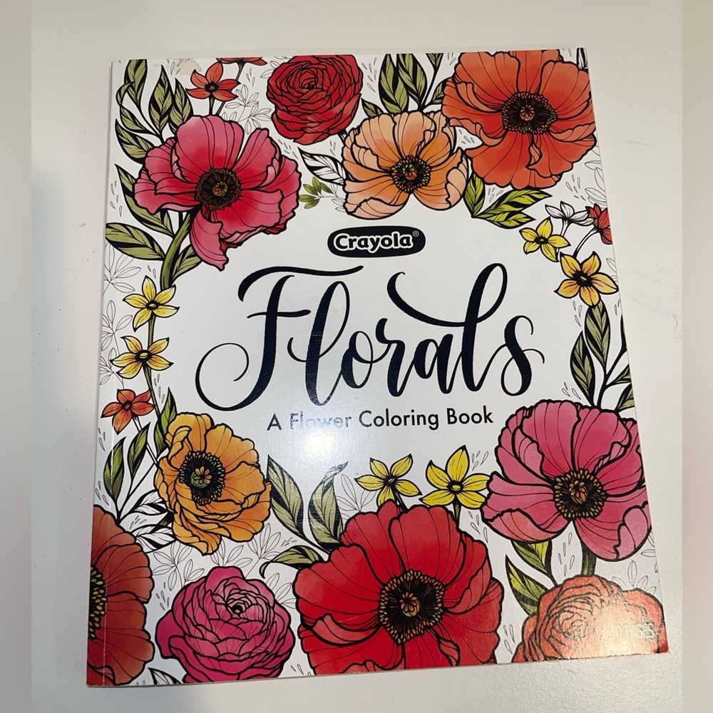 Crayola Florals Coloring Book - Red, Pink, and Orange Flowers